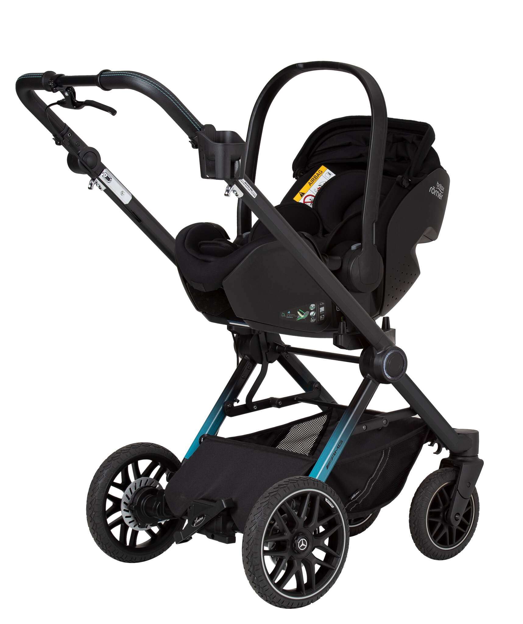 AMG GT² Limited Edition 852 / Hyperblue Gestell + Babyschale
Schräge Vorderansicht.