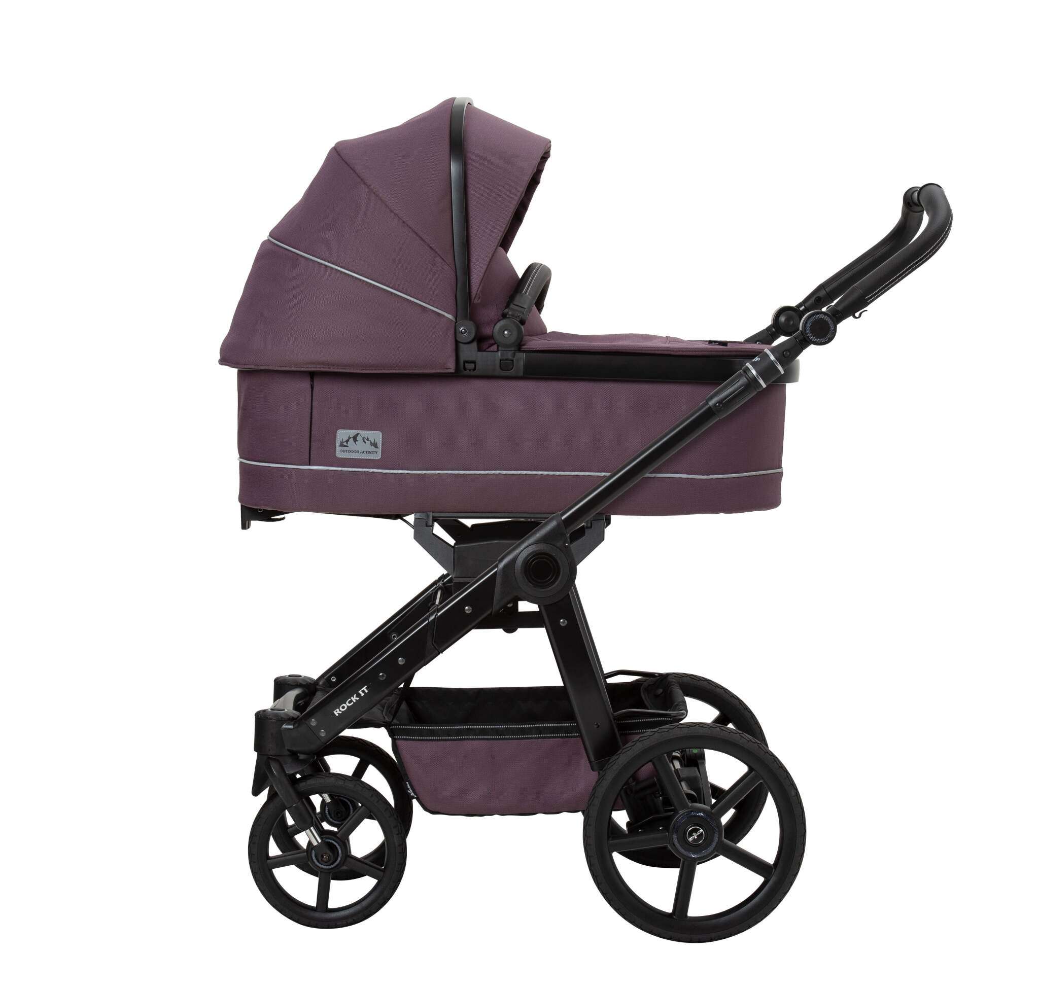 Rock IT GTR Outdoor Gestell. 703 / Amethyst + Falttasche.
Seitenansicht.