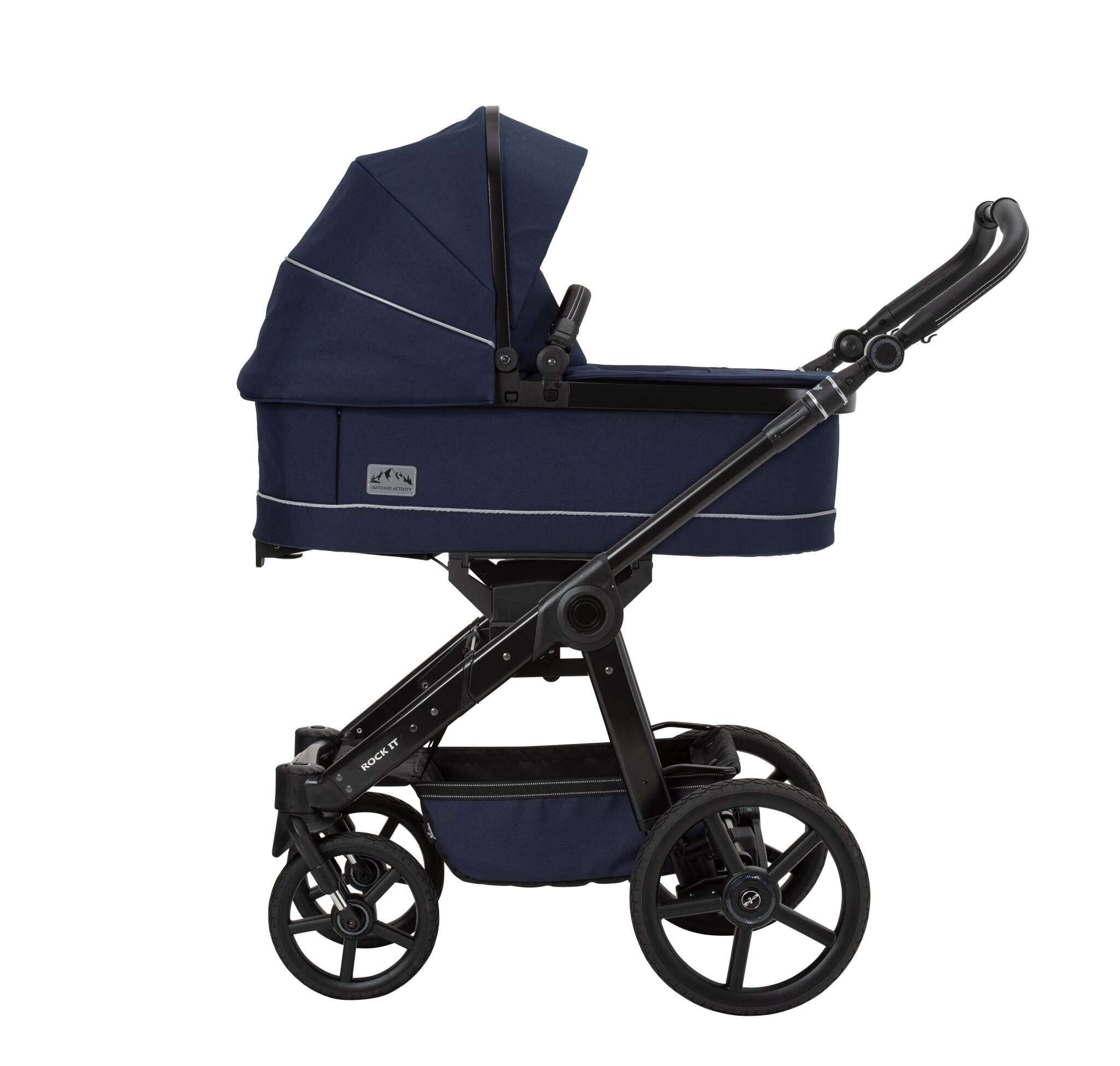 Rock IT GTR Outdoor Gestell 704 / Saphir mit Falttasche.
Seitenansicht.