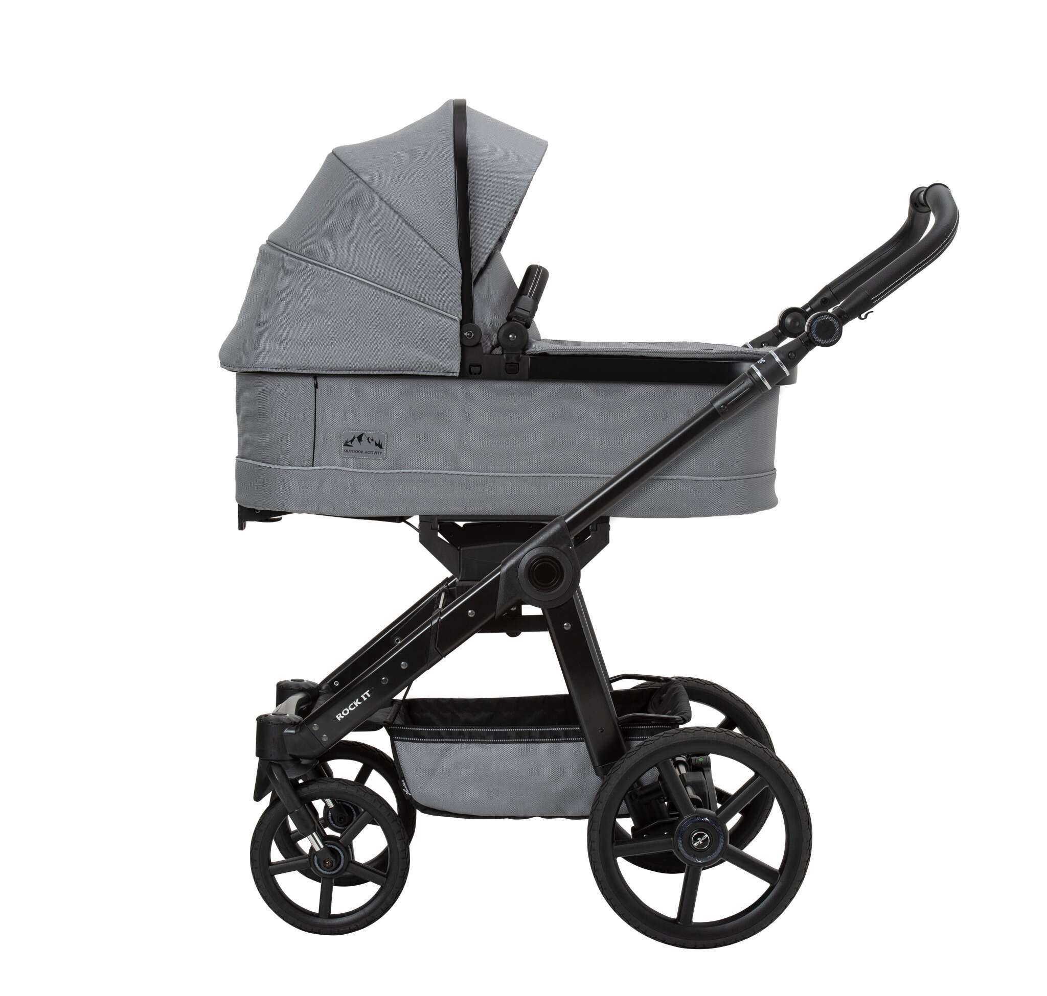 Rock IT GTR Outdoor Gestell 705 / Graphit mit Falttasche.
Seitenansicht.