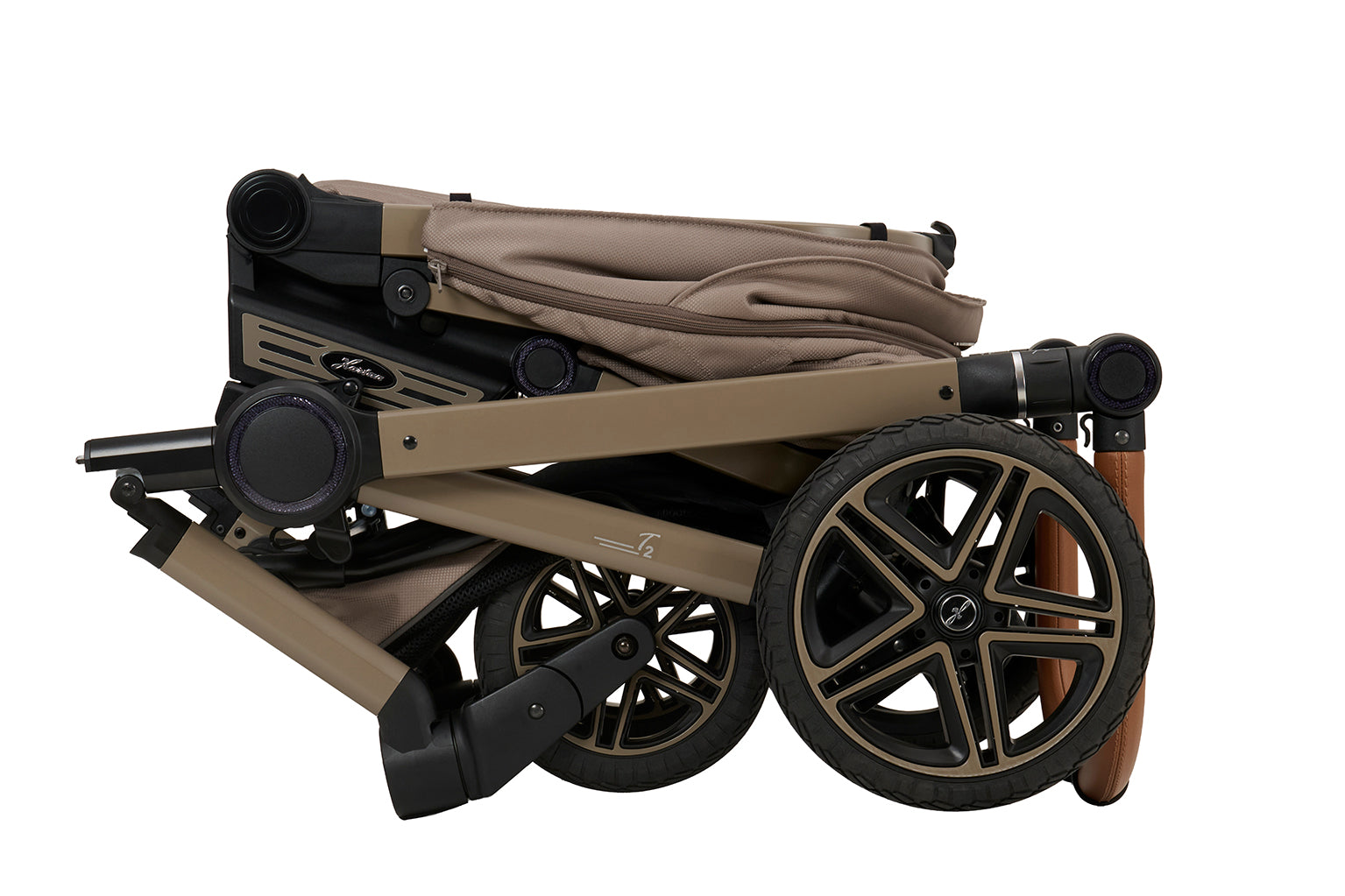 Gestell 606 / Beigegrau zusammengeklappt.
Seitenansicht.