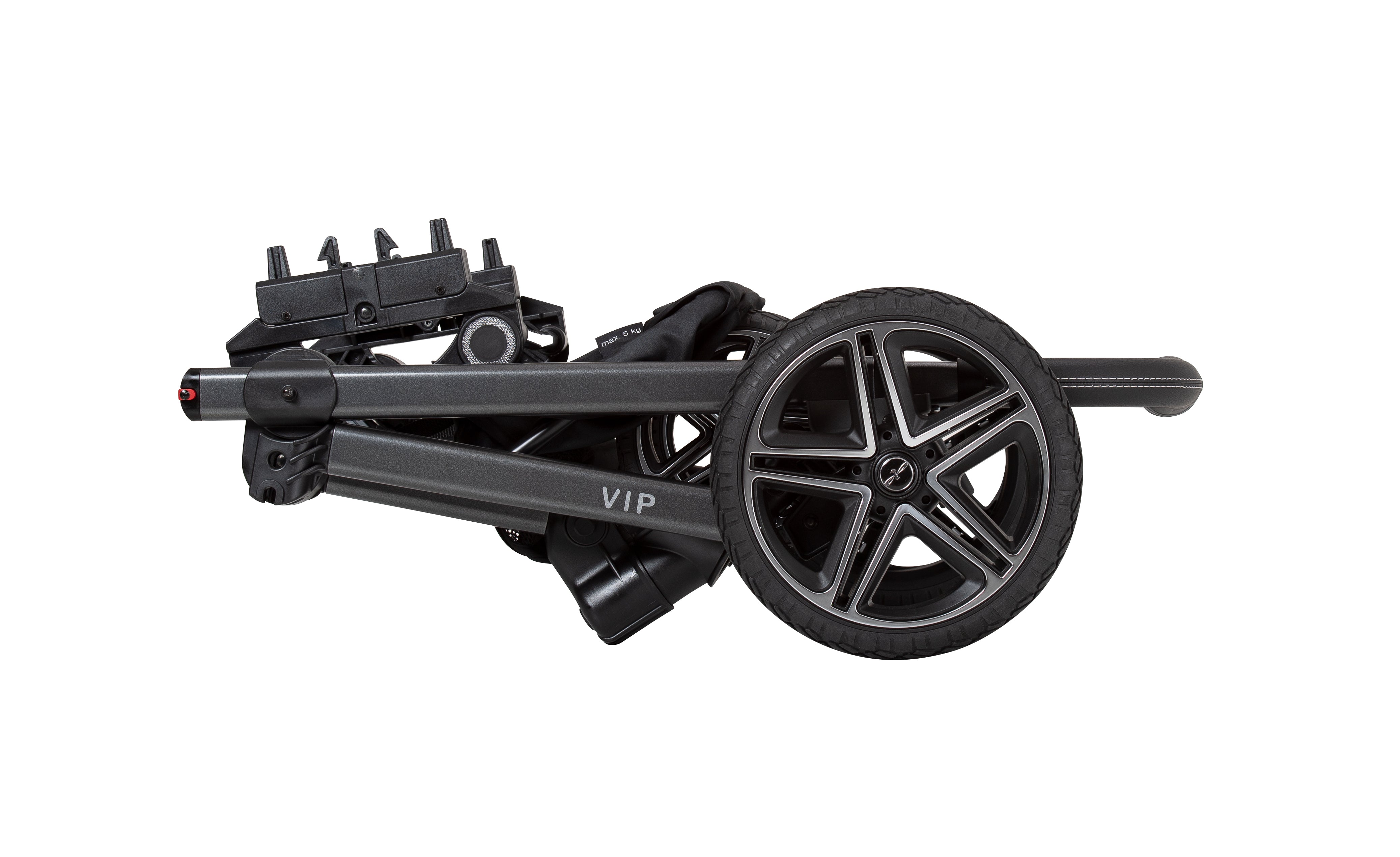 VIP Gestell Platin komplett zusammengeklappt.
Seitenansicht.