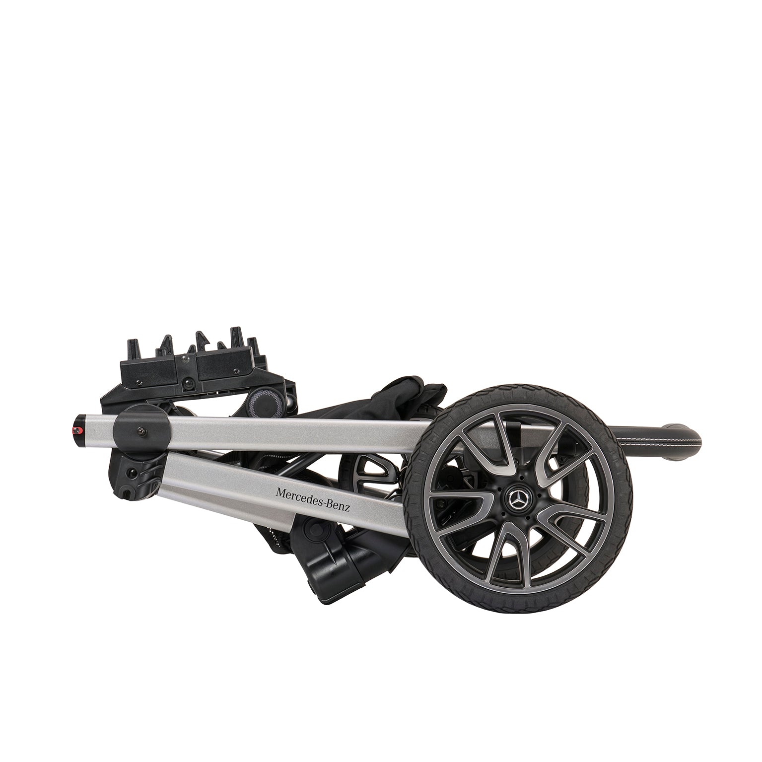 Gestell in Hightec-Silber zusammengeklappt.
Seitenansicht.