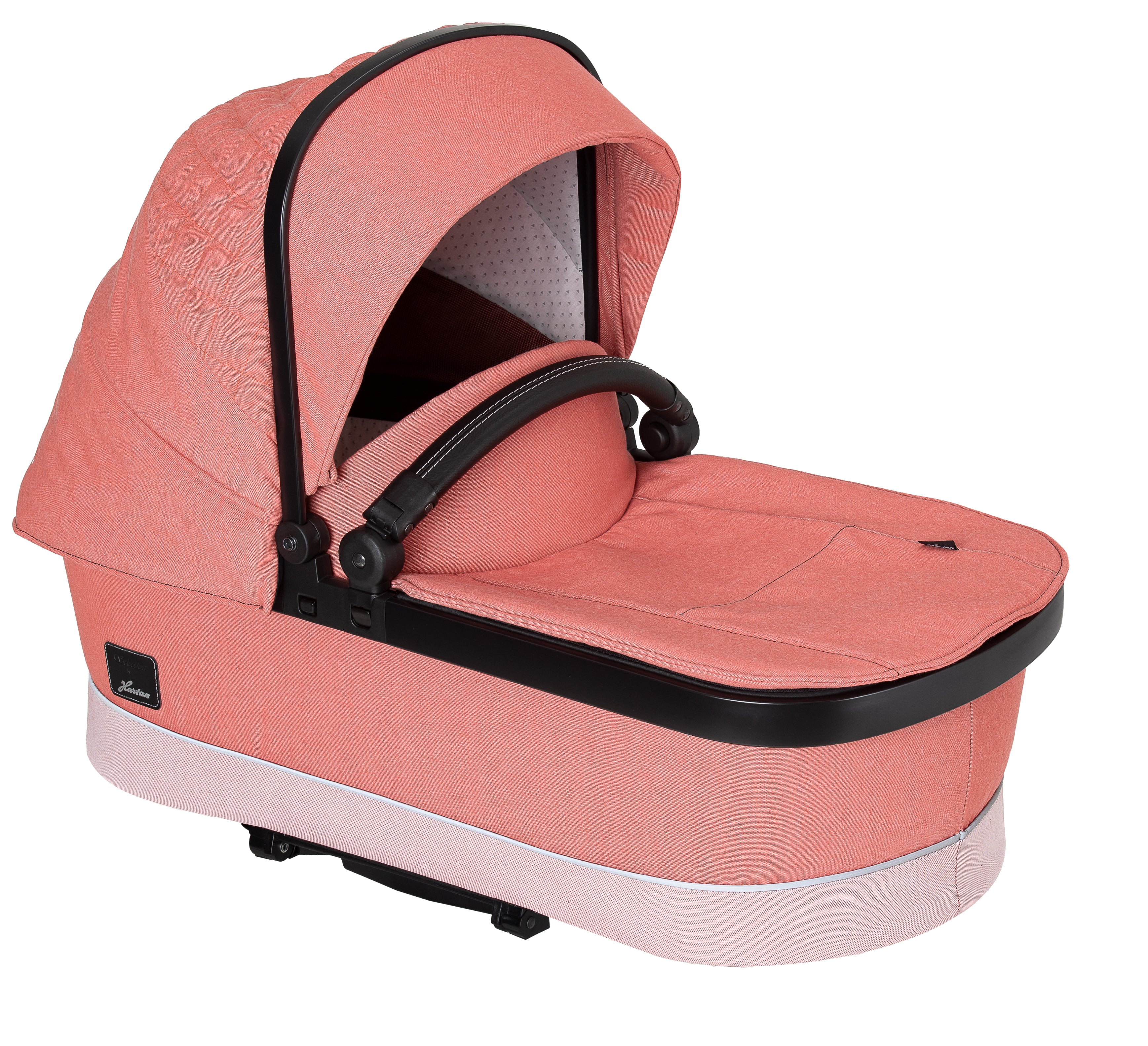 Premium Falttasche 837  / Corallo mit braunem Schutzbügel.
Schräge Vorderansicht.