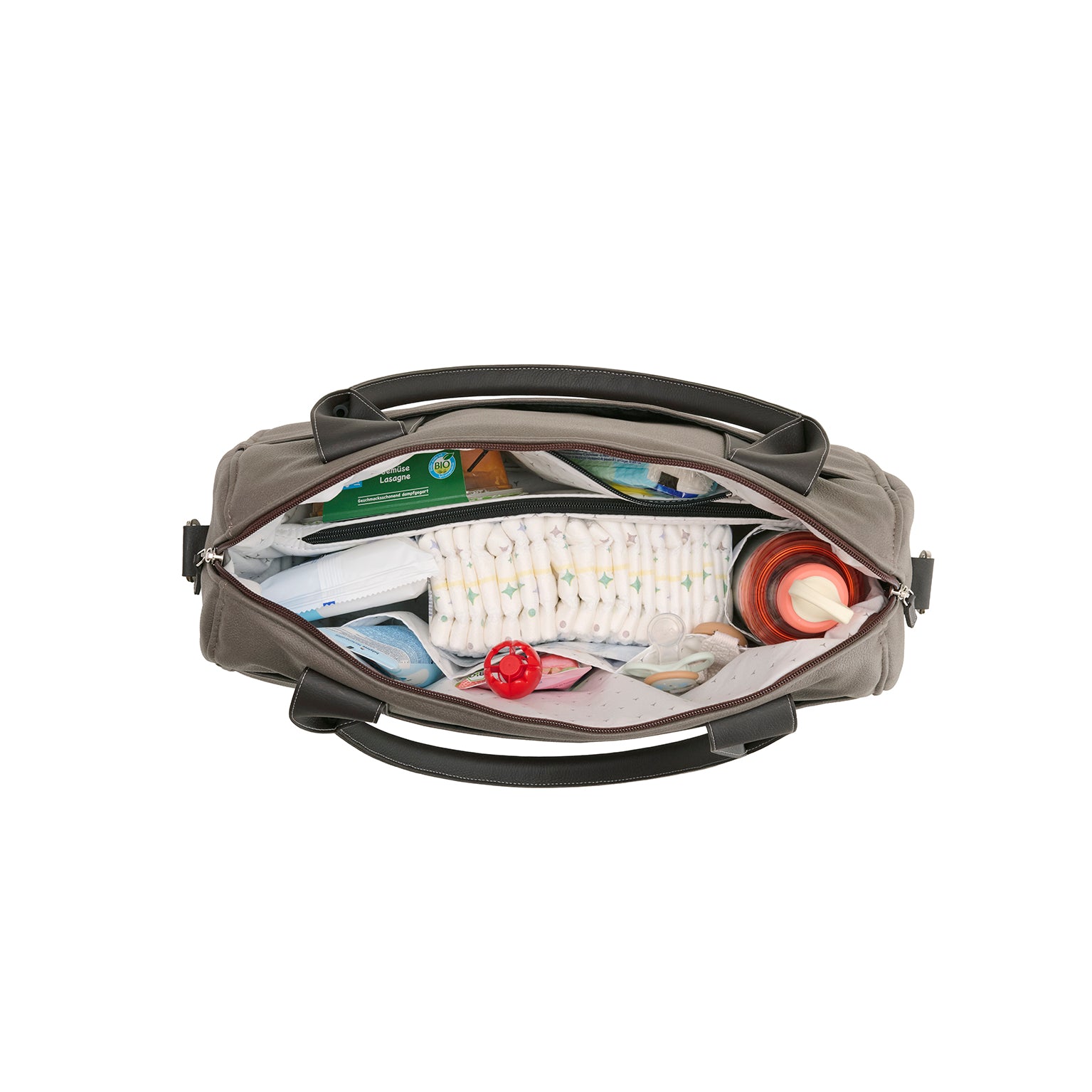 Mercedes Benz Wickeltasche 616 / Tartufo mit mehreren Innenfächern und Schultergurt.
Innenansicht.