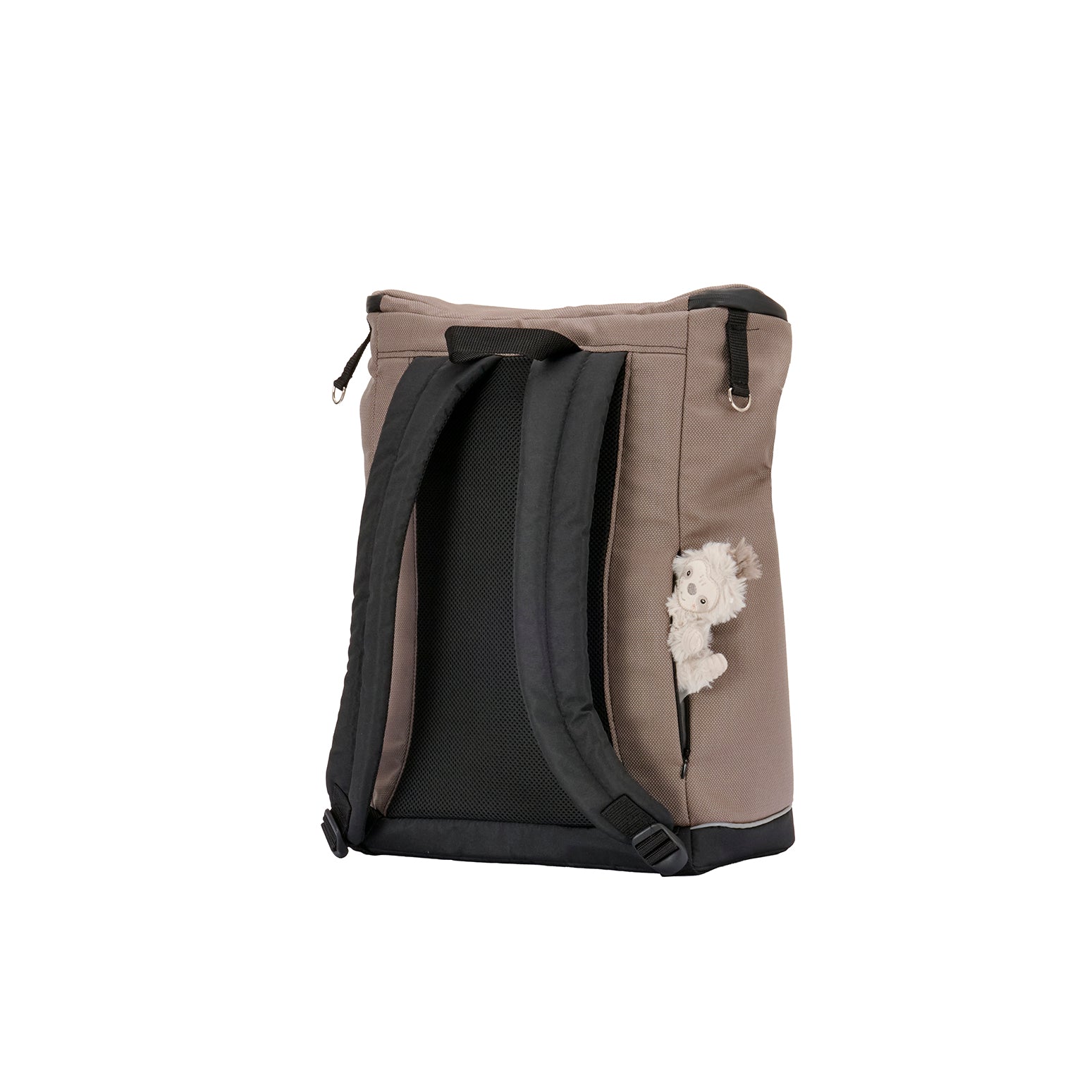 Wickelrucksack Space Bag 600 / Toffee mit mehreren Fächern und gepolsterte Schultergurte.
Ansicht von hinten..