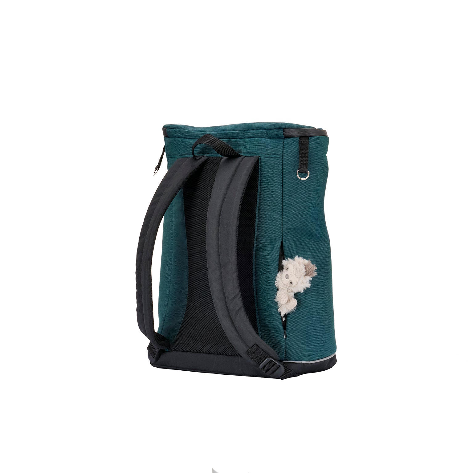 Wickelrucksack Space Bag 601 / Leaf mit mehreren Fächern und gepolsterte Schultergurte.
Ansicht von hinten..