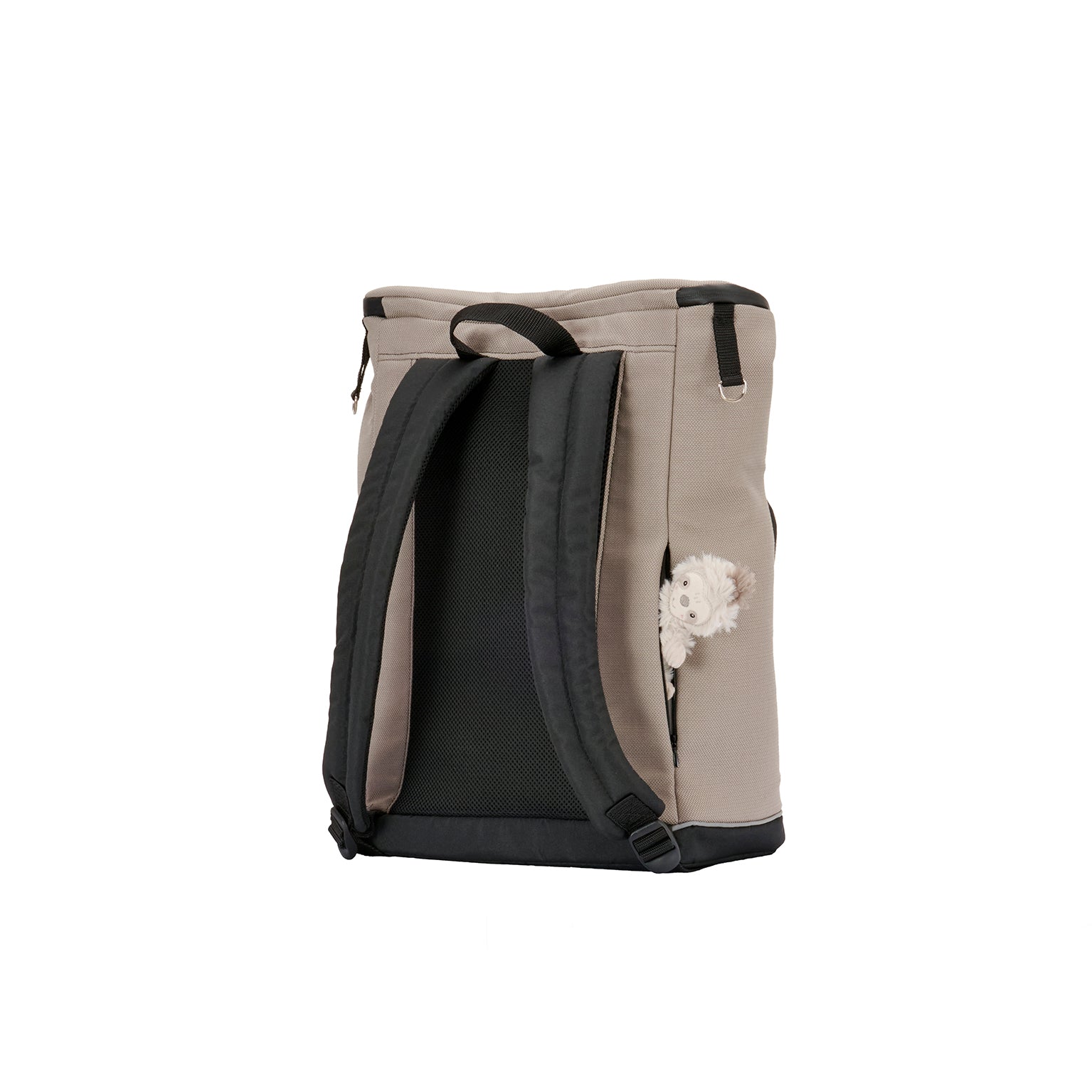 Wickelrucksack Space Bag 604 / Sand mit mehreren Fächern und gepolsterte Schultergurte.
Ansicht von hinten..