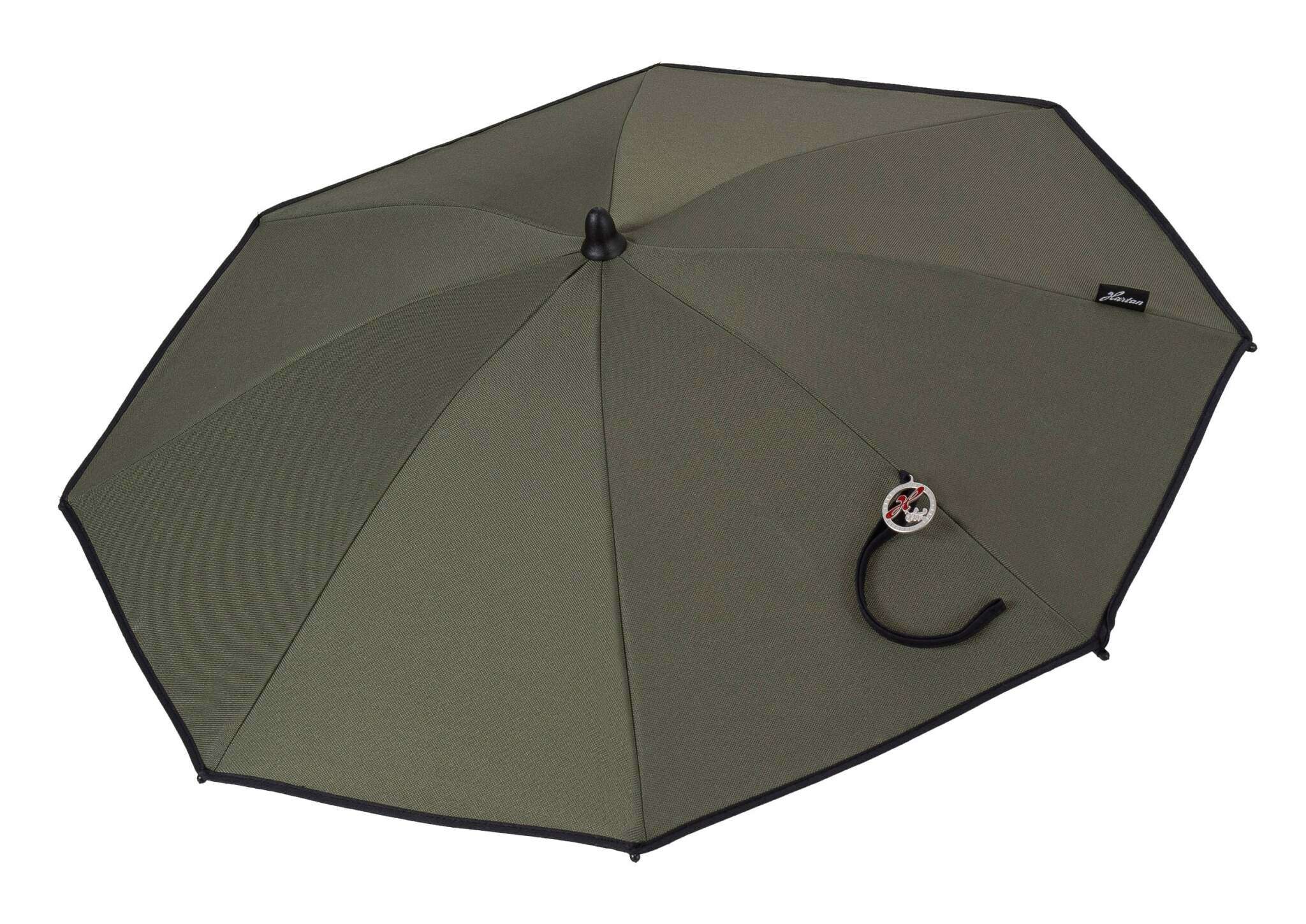 Sonnenschirm 805 / Rainbow mit flexibler Halterung 
Geöffnet in Seitenansicht.