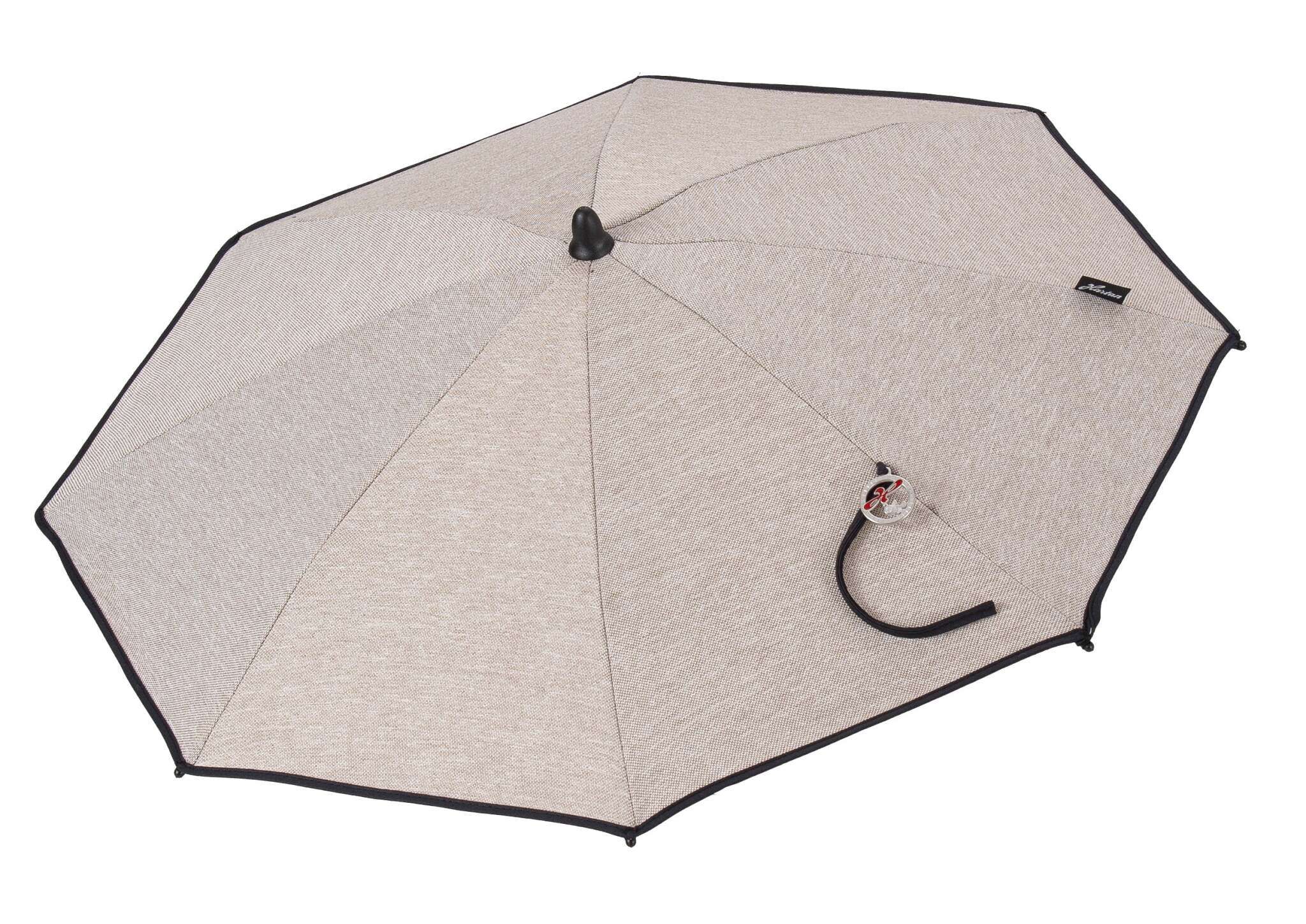 Sonnenschirm 821 / Hedgehog Love mit flexibler Halterung 
Geöffnet in Seitenansicht.