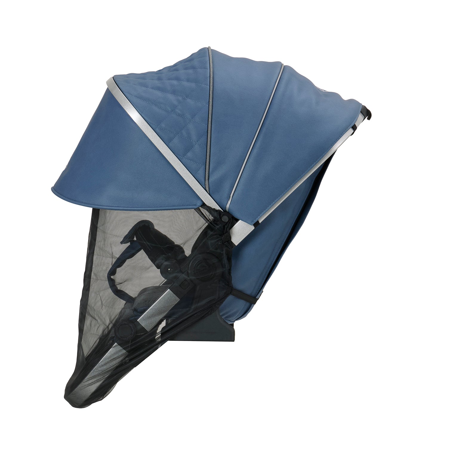 Mercedes Benz Sunline Plus 617 Vintage Blue am Sportsitz befestigt.
Seitenansicht.