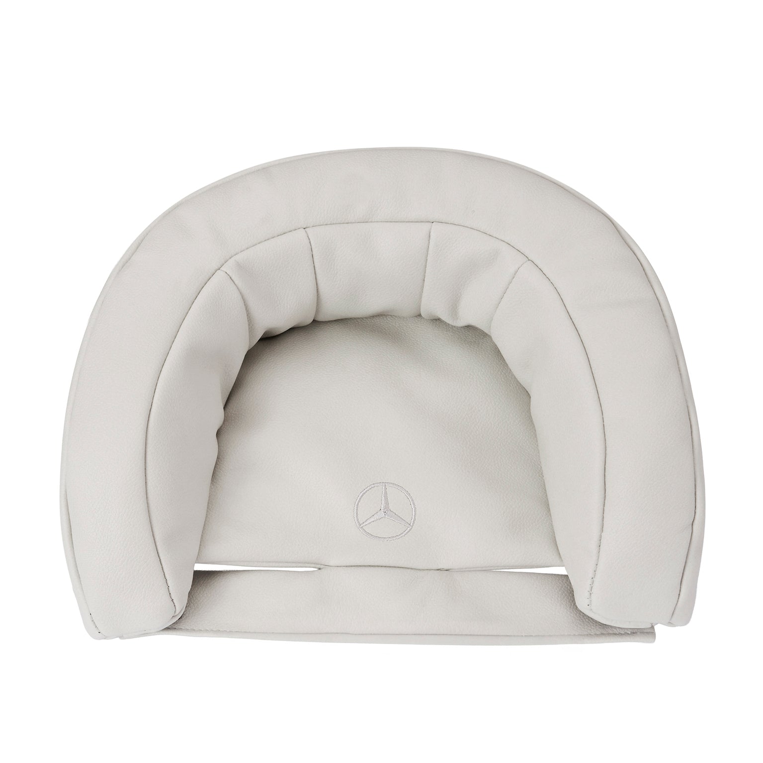 Mercedes Benz Kopfstütze 615  / Opalith für den Sportwagen.
Weich gepolstert.
Vorderansicht.