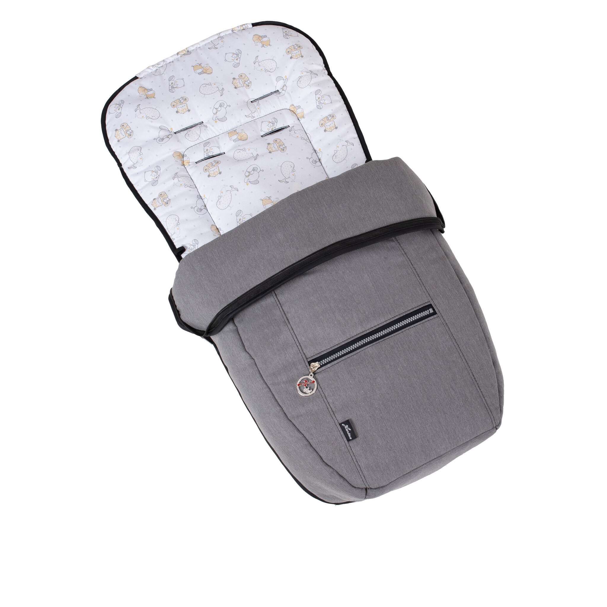 So-Wi Fußsack 803 / Little Zoo für den  GTS Sportwagen.
Mit Fleece Einlage zum Winterfußsack ändern.
Schräge Draufsicht