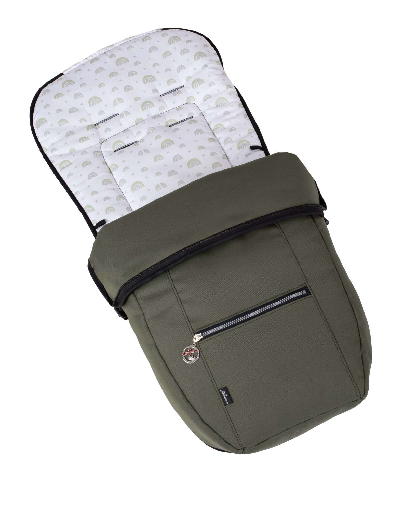 So-Wi Fußsack 805 / Rainbow für den GTS Sportwagen.
Mit Fleece Einlage zum Winterfußsack ändern.
Schräge Draufsicht