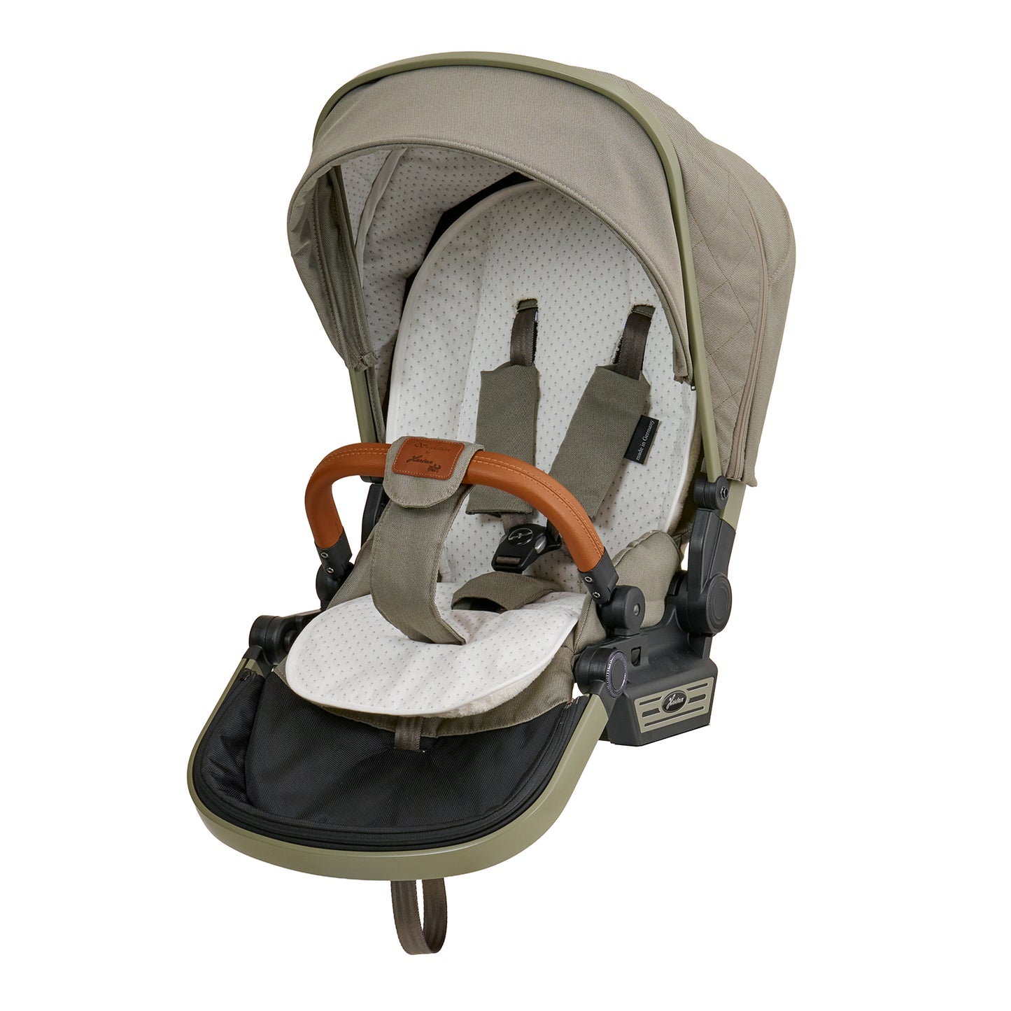 Wendeauflage auf dem Sportsitz.
Schräge Vorderansicht.