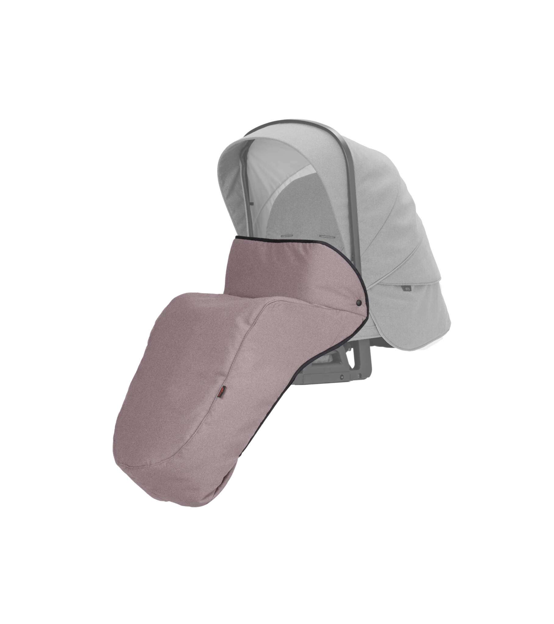 Windschutzdecke für den Sportwagen 905  / Rose.
Schützt vor Wind und Auskühlung.
Schräge Vorderansicht.