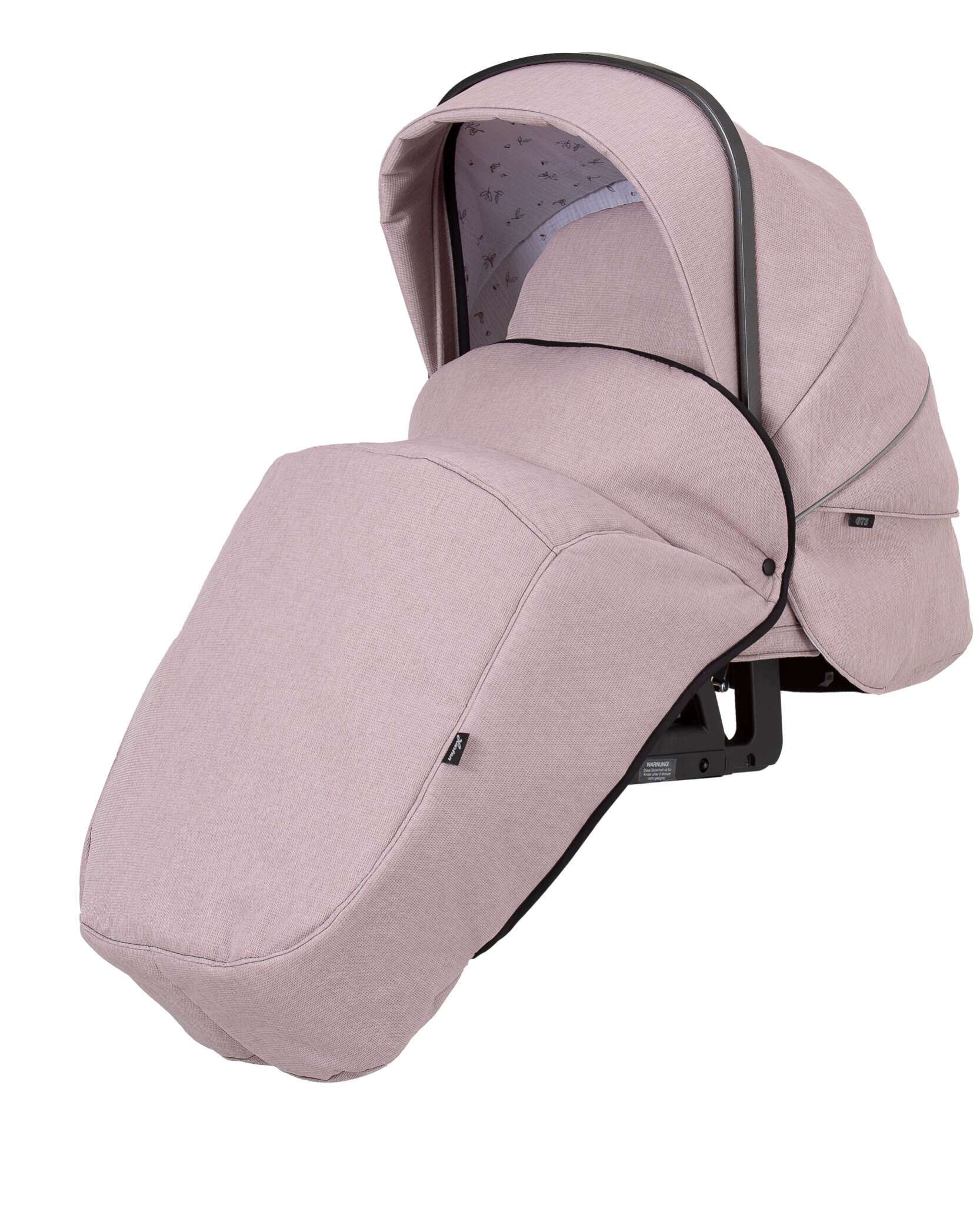 Windschutzdecke Casual 808  /Rosy Birds für den Sportwagen.
Schützt vor Wind und Auskühlung.
Schräge Vorderansicht.