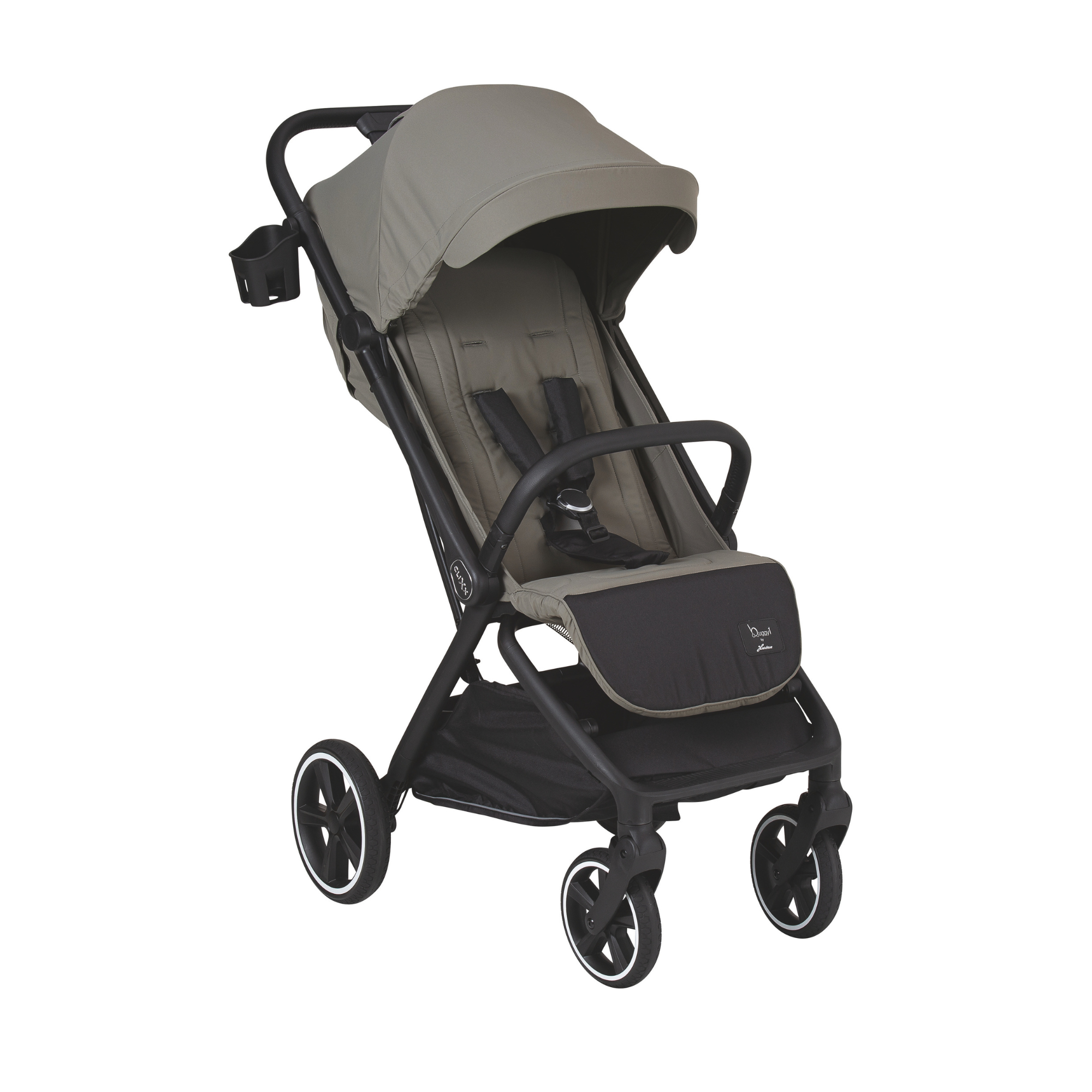 Buggy CLIXX 169 / Rock.
Verstellbare Fußstütze und Rückenlehne.
Gestell, Handgriff Schwarz.
Schräge Vorderansicht.