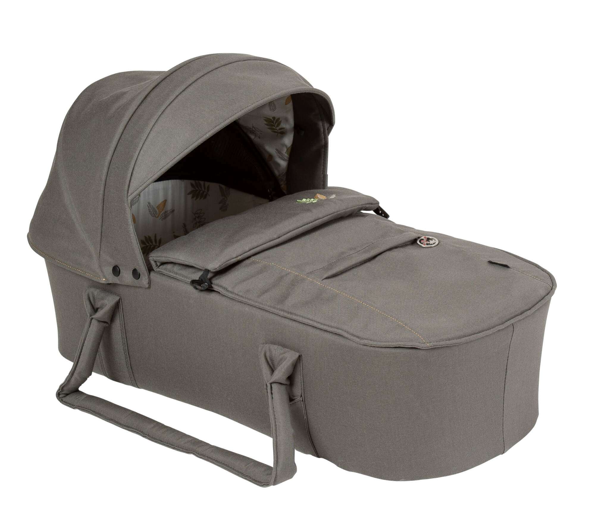 Kombitasche 916 mit Verdeck.
Kann man zum Fußsack umwandeln.
Schräge Vorderansicht.