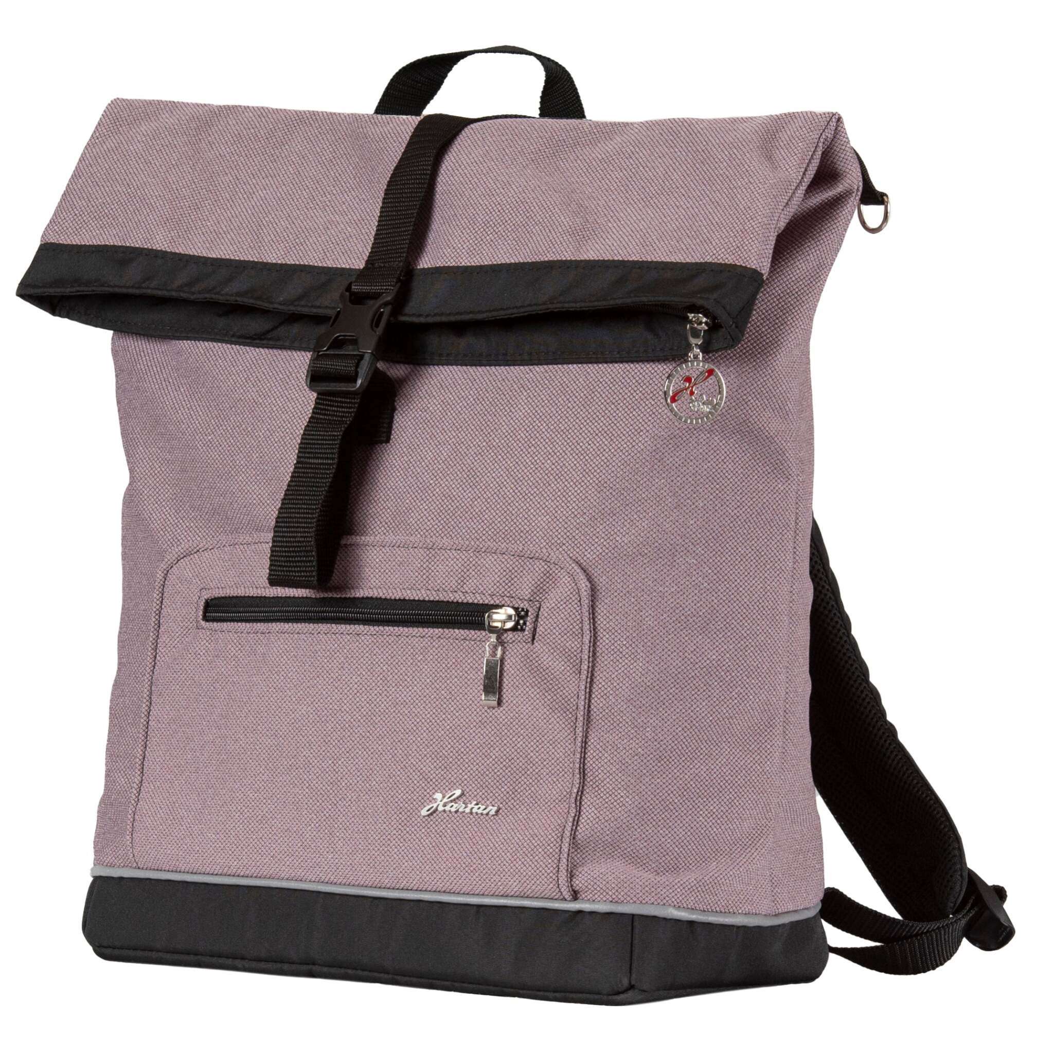 Wickelrucksack Space Bag 905 / Rose.
Mit mehreren Innen-, Außenfächern und Schultergurt
Schräge Vorderansicht.