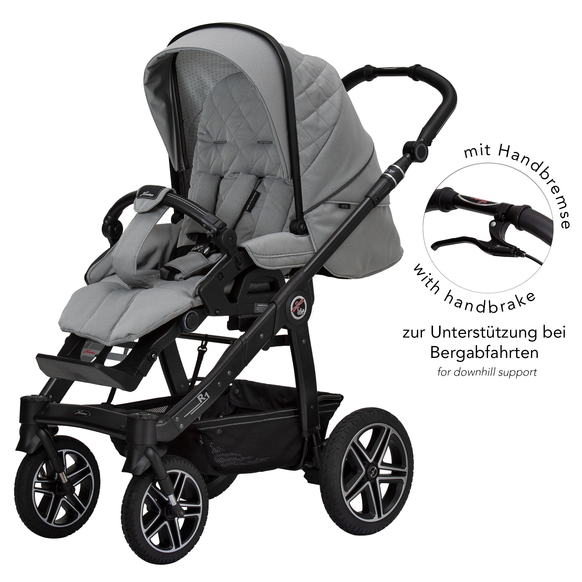 HARTAN high quality Racer R1 GTX Selection grey Kinderwagen mit Handbremse