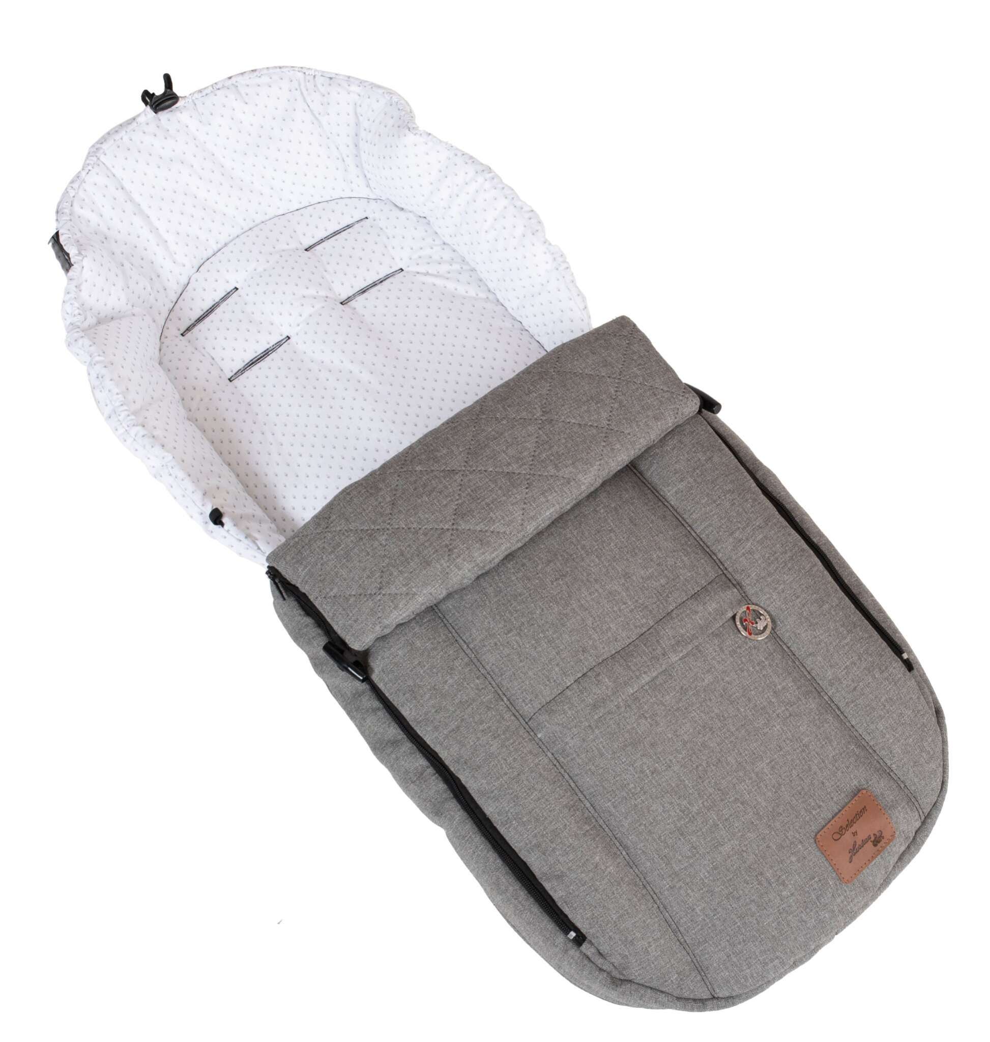 Kombitasche 427, zum Fußsack umgewandelt.
Schräge Vorderansicht.