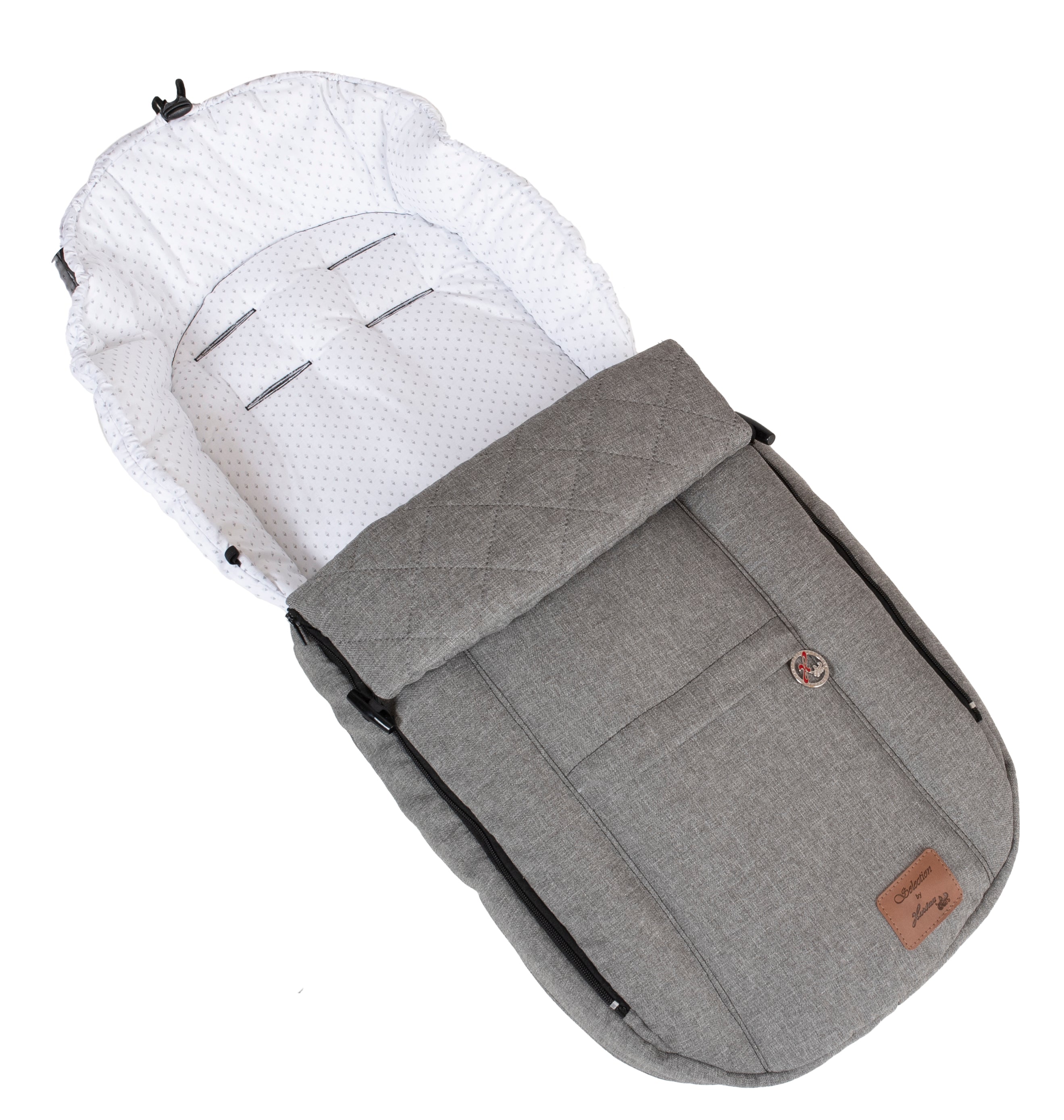 Kombitasche 427, zum Fußsack umgewandelt.
Schräge Vorderansicht.